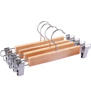 Móc Treo Quần Áo Bằng Gỗ Có Kẹp Tiện Dụng