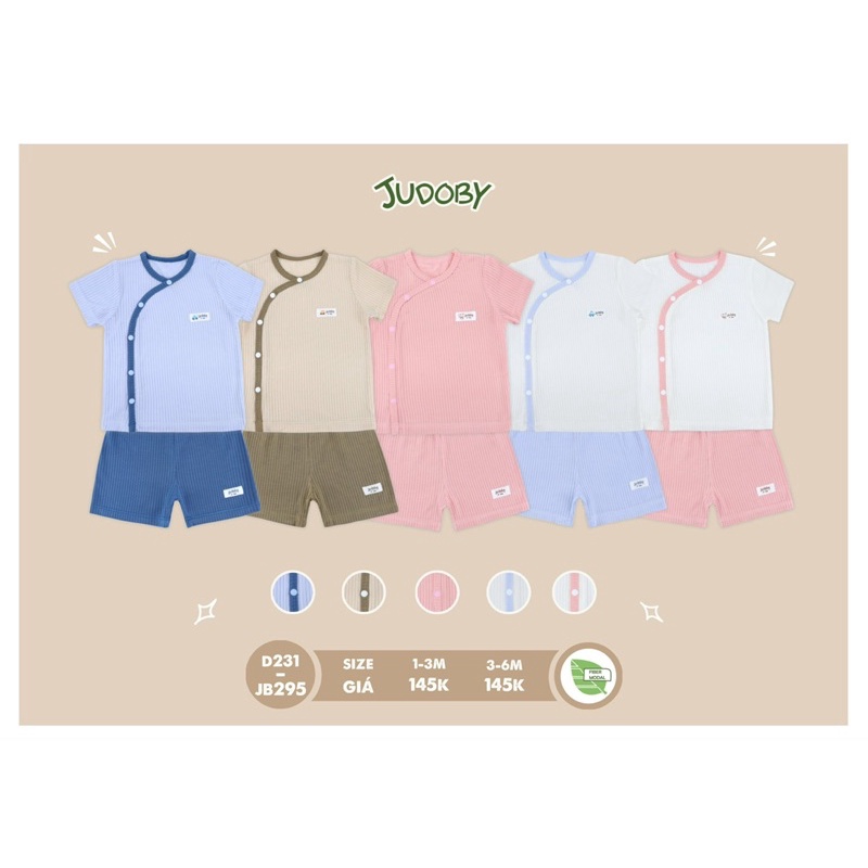 Bộ cài lệch cộc tay sơ sinh Judoby - Dokma JB295
