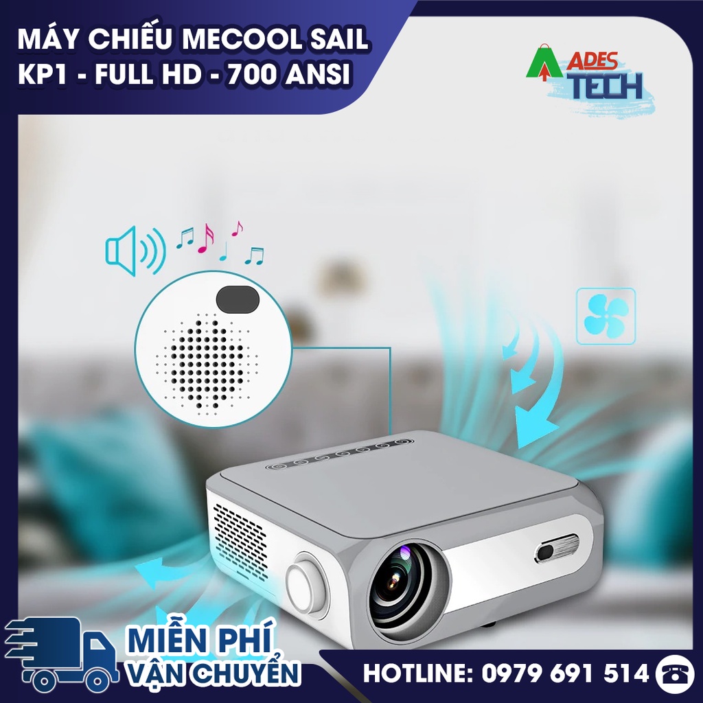 Máy chiếu Mecool Sail Kp1 - Full HD - 700 ansi - Netflix chuẩn 4K - Google assistant tiếng việt-Androi