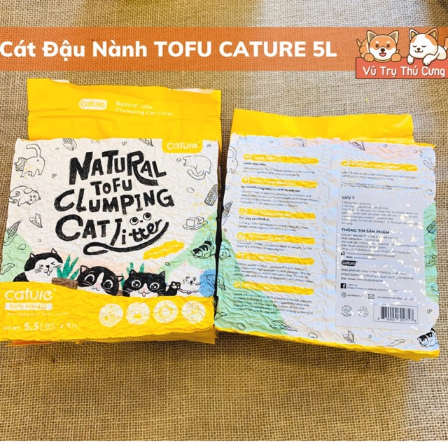 Cát vệ sinh đậu nành hữu cơ cho mèo Tofu Cature - Cát đậu nành không bụi| Cát mèo TOFU