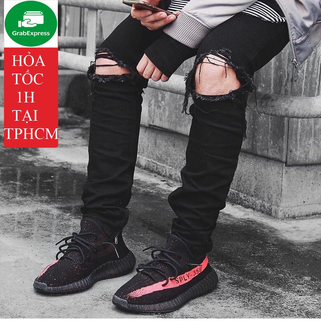 Quần jean nam zipper OLAF MS971, đen rách style fnos bụi, dây kéo ống xịn. phong cách đường phố, giá sản xuất