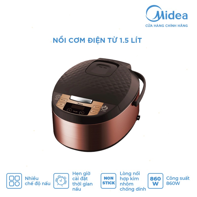 Nồi cơm điện tử Midea MB-FS4020E 1.5 Lít - Hàng chính hãng bảo hành điện tử 1 năm