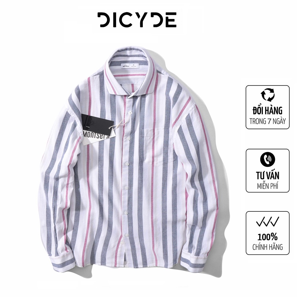 Áo sơ mi dài tay kẻ xọc linen cao cấp DICYDE VI1.BH.D.UD.02