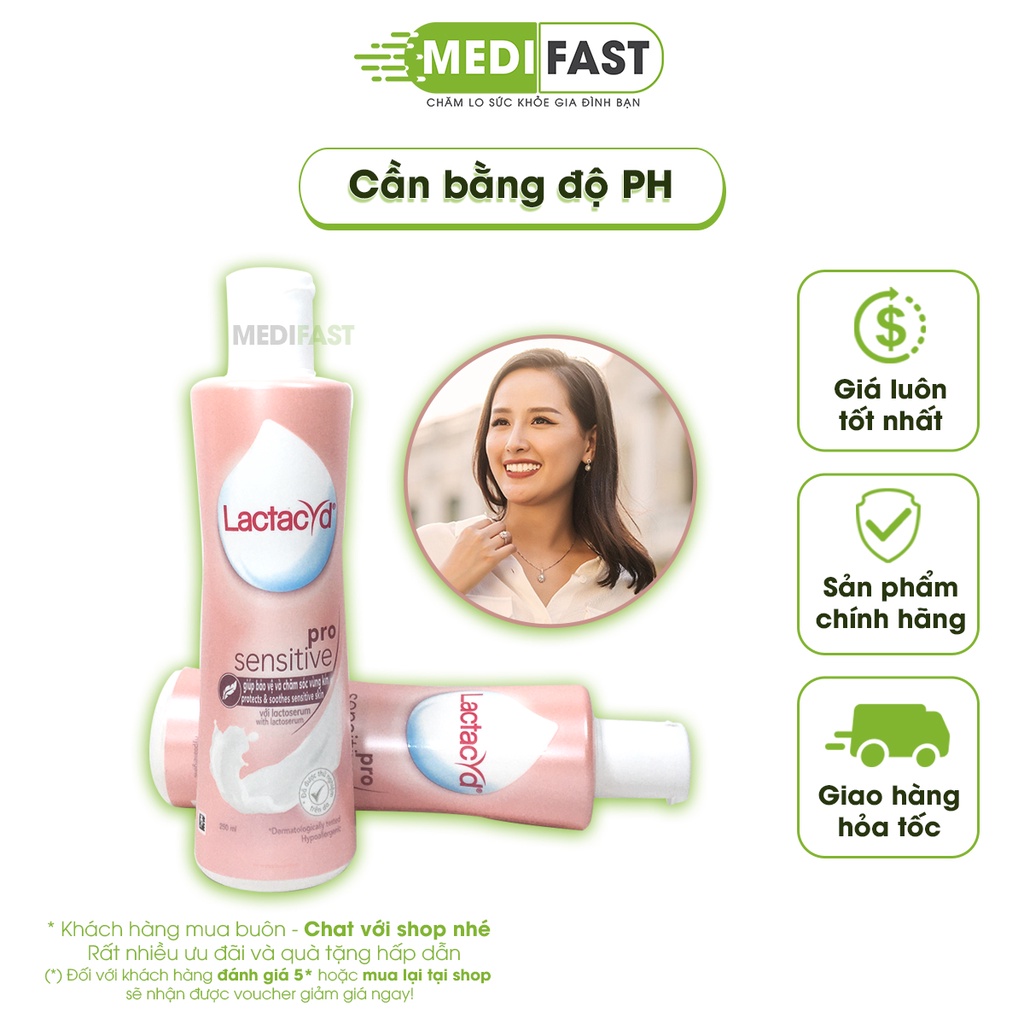 Dung dịch vệ sinh phụ nữ Lactacyd FH - giúp duy trì độ PH tự nhiên - Chai 250ml