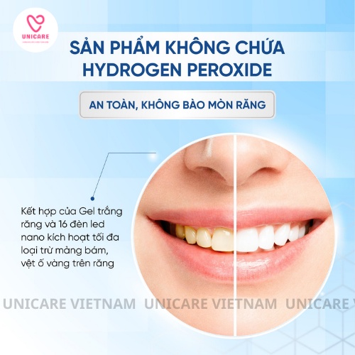 Máy làm trắng răng SMILEKIT SENSITVE S3 - Máy tẩy trắng răng không chứa Hydrogen Peroxide giúp làm trắng răng an toàn