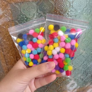 Túi 100 viên pompom 8mm trang trí / làm slime