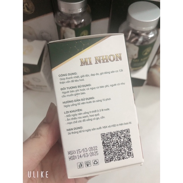 [ Deal sốc mua kèm slimvip ] Hộp 60 viên giảm cân Mi Nhon
