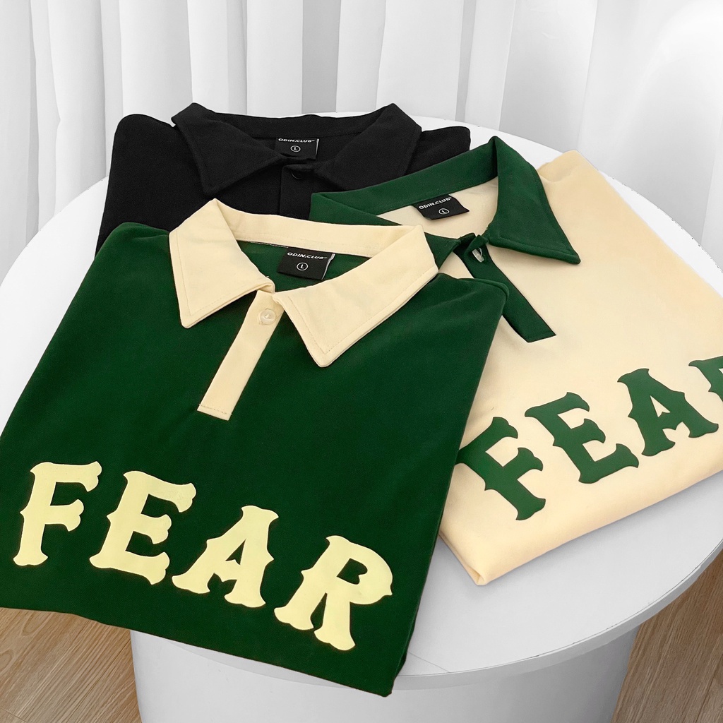 Áo Polo Oversize ODIN CLUB Fear No More, Áo phông có cổ form rộng, Local Brand ODIN CLUB, chất đẹp, hot trend