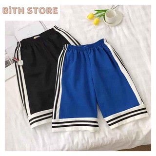Quần đùi quần short lưng thun mặc nhà viền sọc chất mềm mịn co dãn thoáng mát