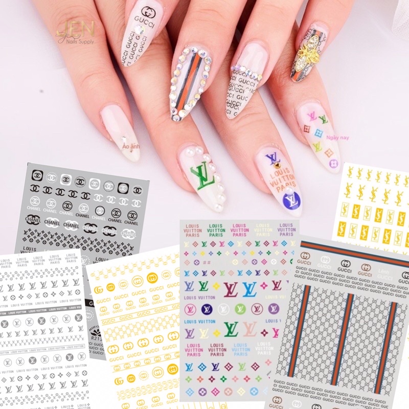 Sticker dán móng thương hiệu-hình dán nail