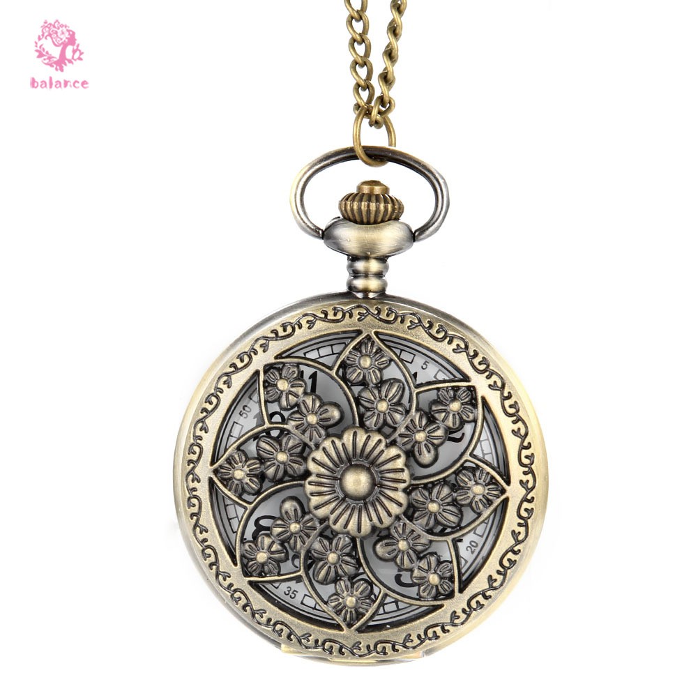 Đồng Hồ Quả Quýt Chạm Khắc Hình Hoa Phong Cách Vintage