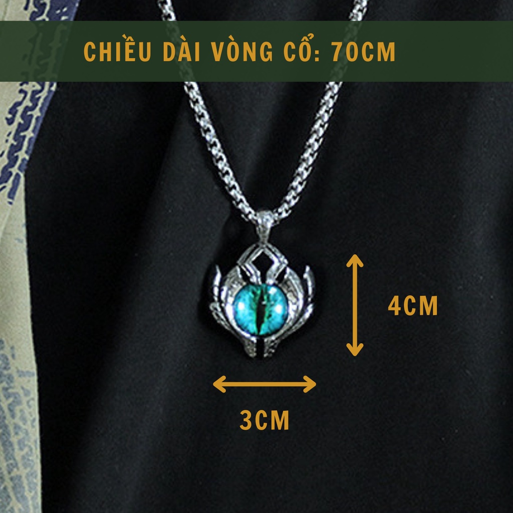 Vòng cổ nam dây chuyền nam nữ màu bạc unisex Loki Accessories Blue Eyes Phụ kiện Titan không gỉ - Blue Eyes