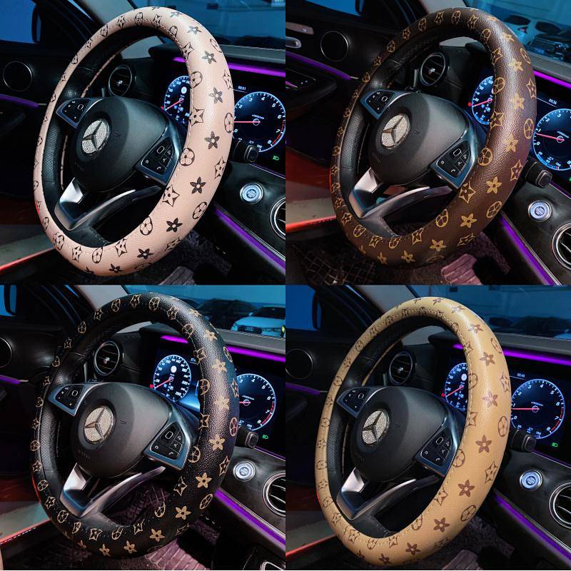 38cm Car Steering Wheel Cover Cute Female Online Influencer Fashion High-End Presbyopic Four Seasons Goddess Style Non-Slip Summer Handle Cover 1fwl