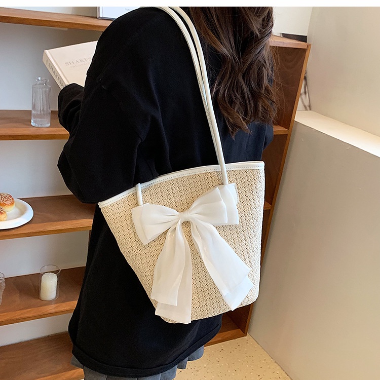 Túi đeo vai IELGY đan rơm sức chứa lớn thời trang cho nữ