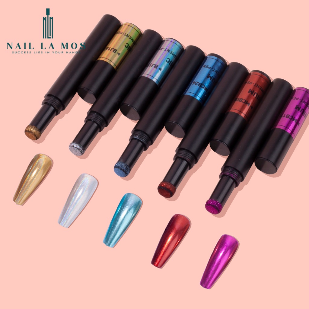 Bút tráng gương nail trang trí móng tiện lợi, 18 màu sắc đa dạng lên màu chuẩn đẹp (lẻ 1 cây)