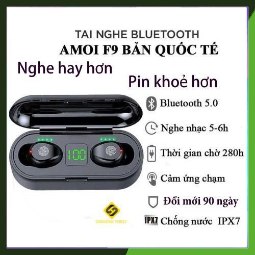 [HÀNG CHÍNH HÃNG] Tai nghe bluetooth nhét tai true wireless AMOI | nút cảm ứng | Bluetooth 5.0 | Pin 280 giờ | F9 2021