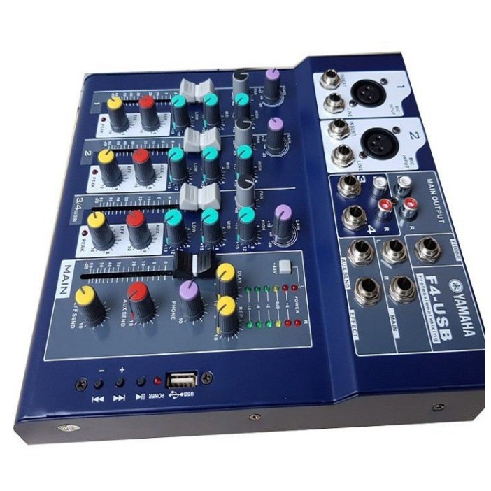 Mixer Yamaha F7, Bluetooth Hát Livestream Karaoke Và Mixer F4 USB Bluetooth - Tặng Giắc 6,5 Ra 3.5