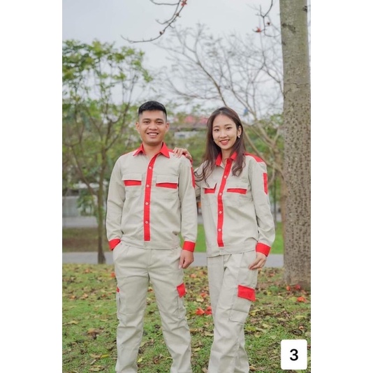 Bộ quần áo bảo hộ lao động, vải kaki 3.1,hàng may kĩ HD04