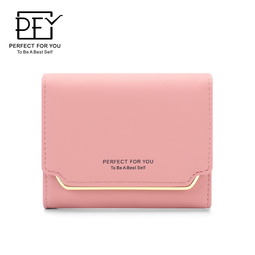 Ví PERFECT FOR YOU bằng da PU gấp gọn thời trang dễ thương cho nữ
