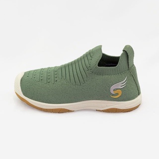 Giày thể thao bé gái 💖FREESHIP💖 Giày chạy bộ sneaker Sshoes Candy Kid-không dây vải thun mềm nhẹ-xanh Olive S003-1-OLV