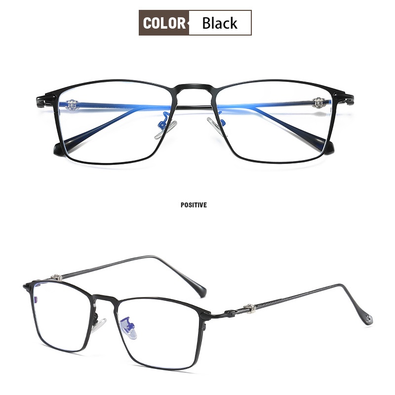 Mắt Kính Gọng Vuông Bằng Kim Loại Chống Bức Xạ Phong Cách Retro Cho Nam