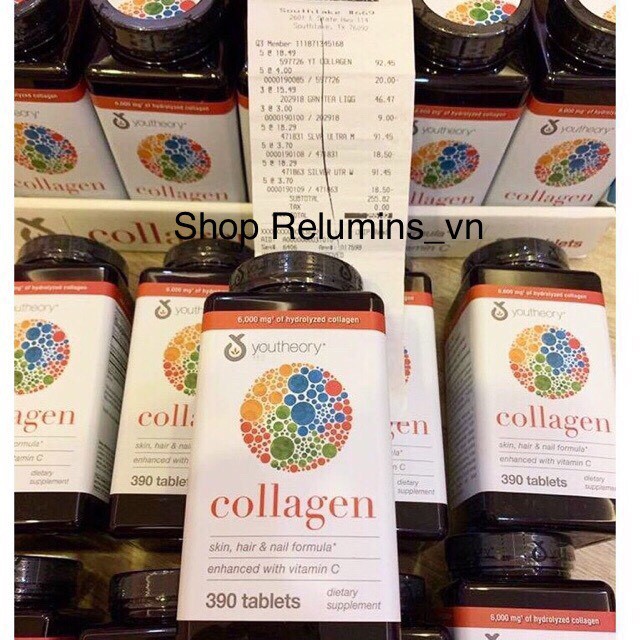 Collagen Youtheory 390 viên type 1 2 & 3 hàng Mỹ