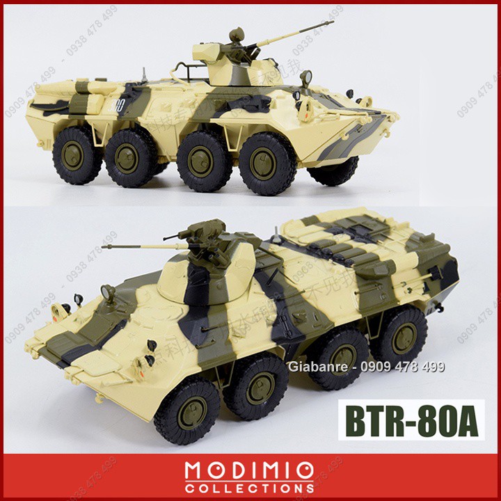 Mô Hình Xe Thiết Giáp Chở Quân Bánh Hơi BTR 80A - Tỉ Lệ 1:43 – Camo Rằn Ri - 4334.5