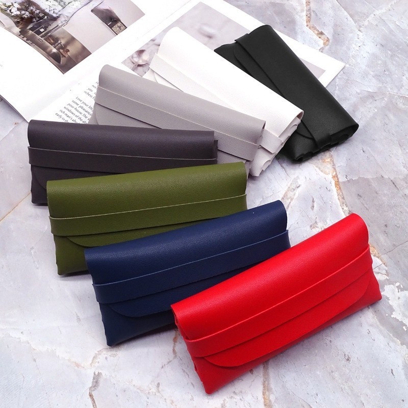 Túi Đựng Mỹ Phẩm / Mắt Kính Bằng PU Mềm Màu Trơn Đa Năng Phong Cách Cổ Điển Thời Trang Cho Nam Và Nữ