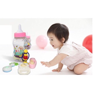 Đồ chơi lục lạp bình sữa 8 món cho bé
