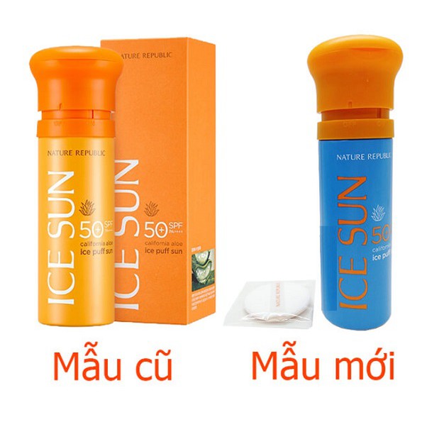 Kem Chống Nắng Dạng Xịt Giải Nhiệt Nâng Tông Da NATURE REPUBLIC ICE PUFF SUN SPF50+ PA++++ 100ml