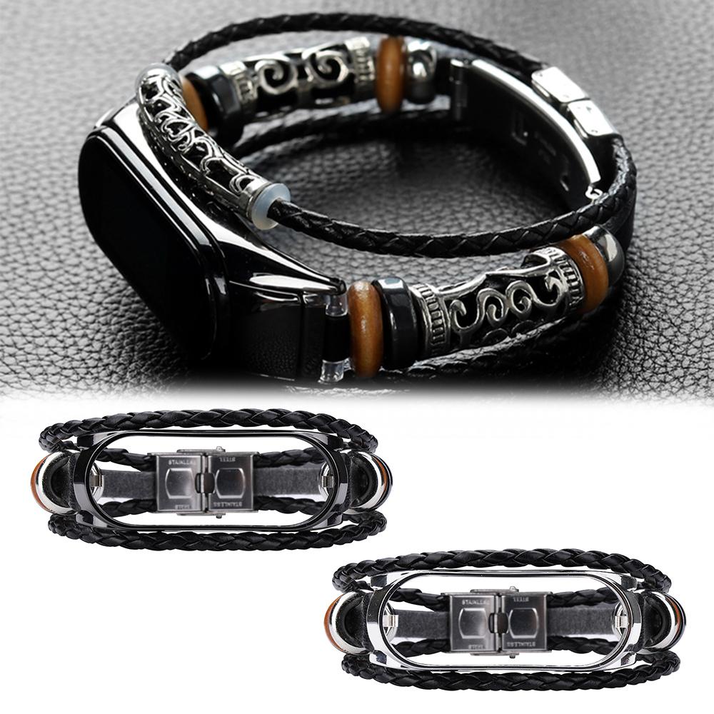 BTLIMER Dây Đeo Bằng Da Thật Cho Đồng Hồ Thông Minh Xiaomi Mi Band 5