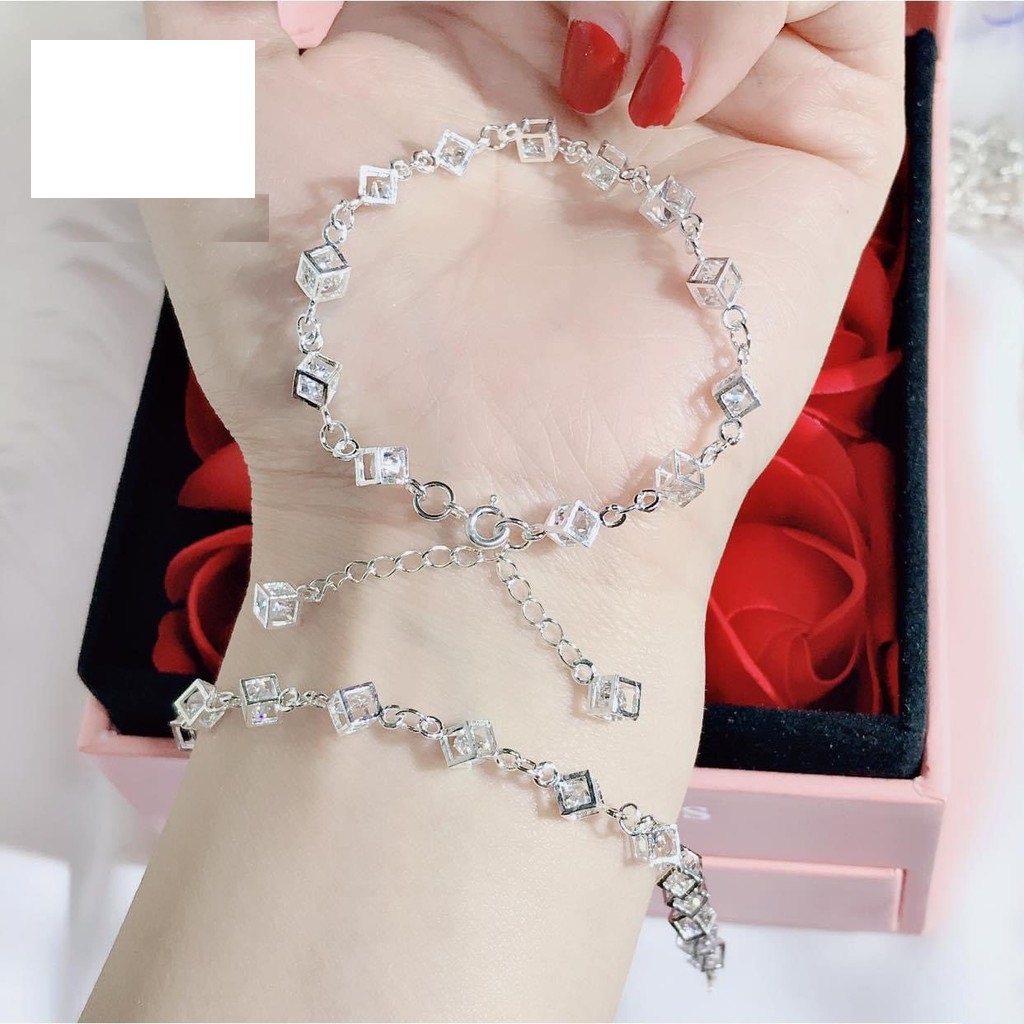 Lắc tay bạc nữ, vòng tay bạc ta s925 cao cấp sáng bóng, cam kết không đen - Mã TSJL06