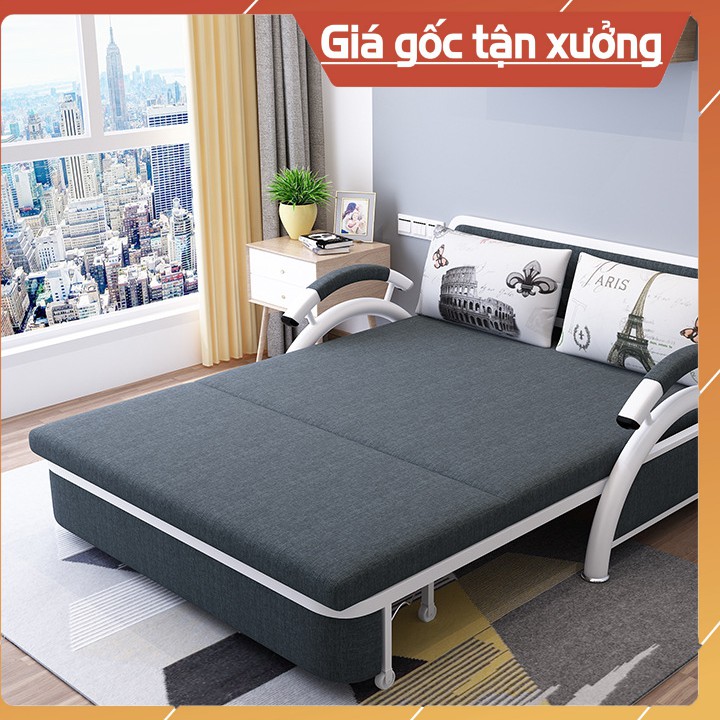 Ghế sofa giường thông minh, Giường sofa đa năng gấp gọn thành ghế. (tặng kèm 2 gối ôm) KT: 1m6 x1m9 - MS147-2