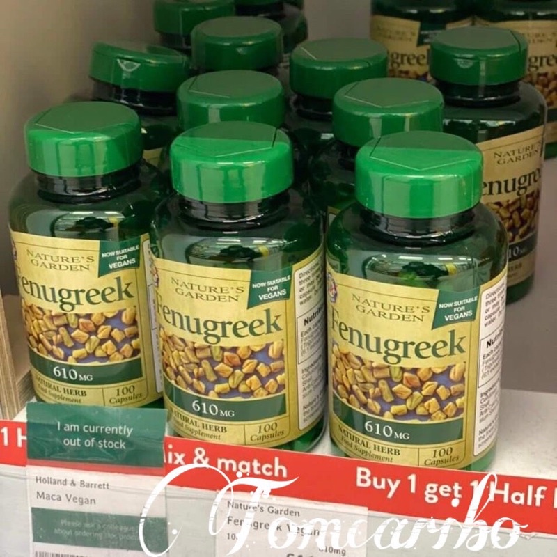 Cỏ lợi sữa FenuGreek 610mg UK