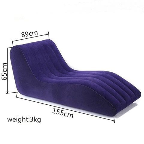 Ghế tình yêu bơm hơi TOUGHAGE kiểu dáng Ghế Sofa Màu Xanh Tím Than &  DO, chất liệu da nỉ TẶNG kèm bơm hơi