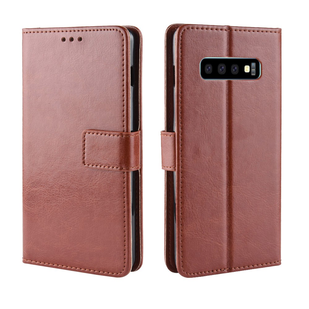 Bao Da Điện Thoại Nắp Gập Cài Khóa Có Ngăn Đựng Thẻ Cho Samsung Galaxy S10 Plus S10e S9 8 Plus S7 S6 Edge S5 S4