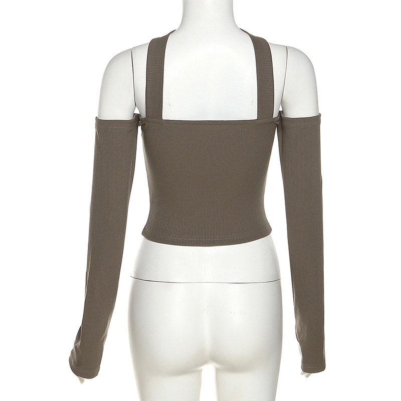 Áo Thun Trễ Vai Thiết Kế Hở Lưng Quyến Rũ Cho Nữ