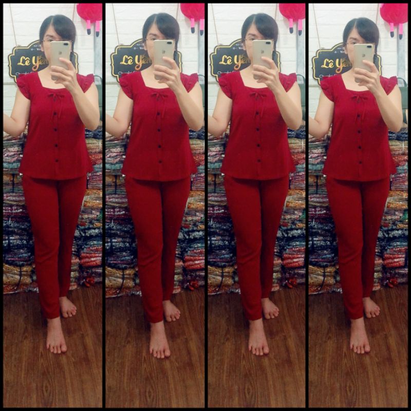 [44 đến 57kg] Bộ mặc nhà nữ chất mềm mịn siêu mát, đồ bộ mặc nhà nữ mùa hè