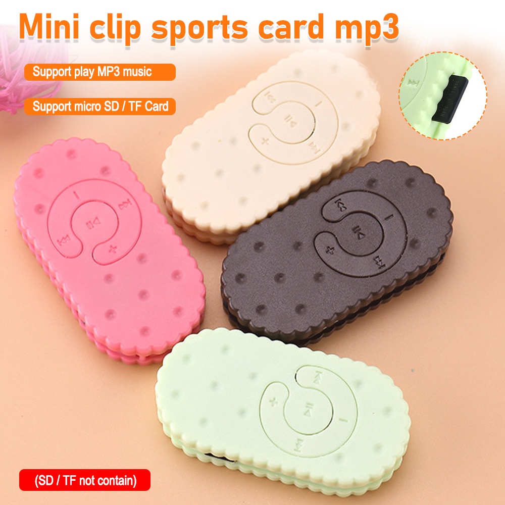 Máy nghe nhạc VIRWIR mini hình bánh Quy hỗ trợ thẻ nhớ micro TF 16GB