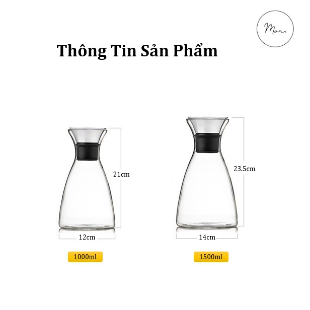 Bình thủy tinh chịu nhiệt (1.2L - 1.5L)