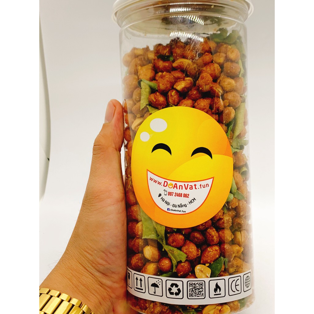 Đậu Phộng Tỏi Ớt/ Tỏi Ớt Lá Chanh Hủ Pet 500g- DoAnVat.fun (Đồ Ăn vặt  + FREESHIP)