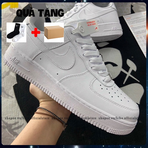 Giày_Nike Air Force 1 Full Trắng, Giày AF1 Trắng Bản S.Cấp Trung Đủ Size Nam Nữ Full Box Bill