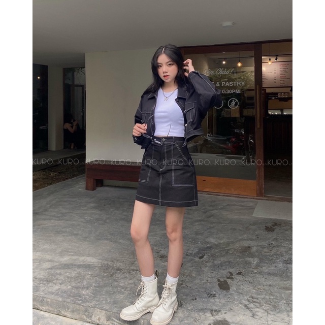 Áo khoác kaki form ngắn