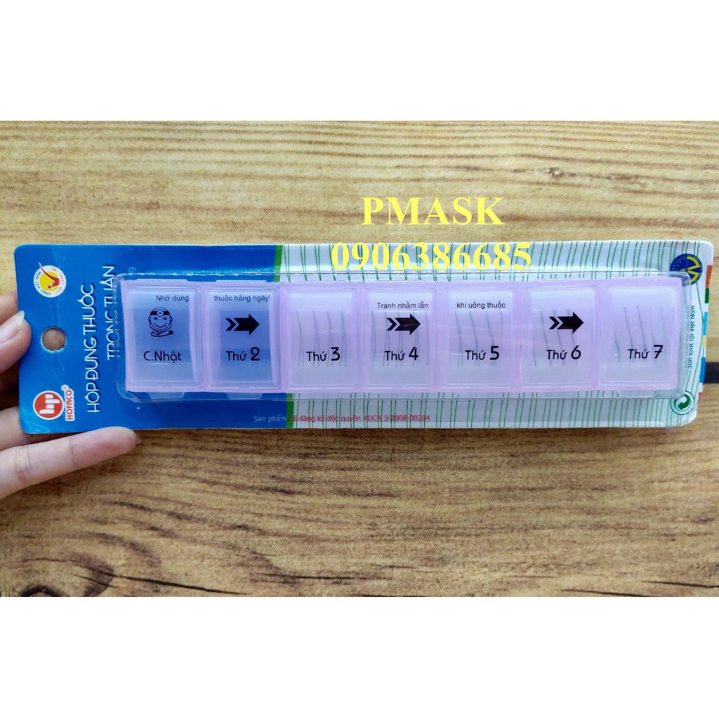 Hộp đựng thuốc 7 ngày  HPL63 - Hộp chia thuốc 7 ngăn nhựa HOFACO