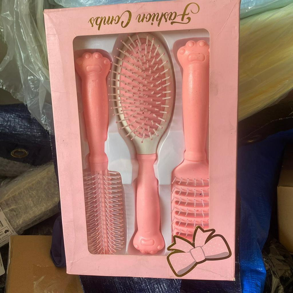 Set bộ 3 Lược gỡ tóc rối, chải tóc tạo phồng tóc, tạo kiểu tóc massage da đầu chuyên dụng nội địa trung