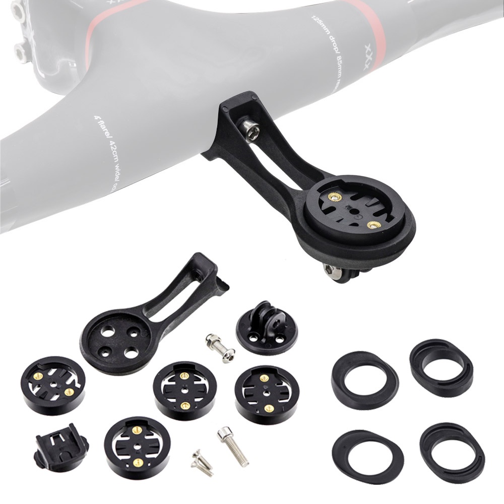 Giá Đỡ Mở Rộng Bằng Nhựa Màu Đen Kèm Vòng Đệm Cho Garmin/Bryton/Wwahoo/Catey