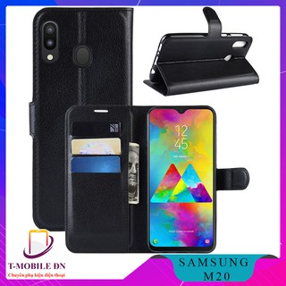 Bao da Samsung M20 cao cấp có nắp gập và chống xem phim