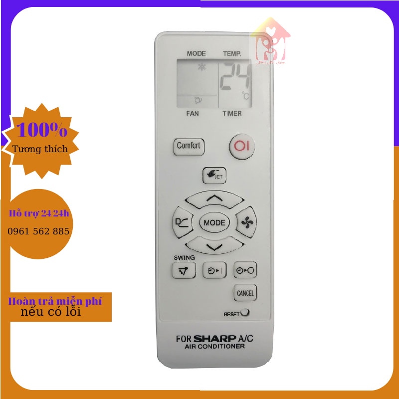 Điều Khiển Remote Máy Lạnh SHARP CRMC-A907JBEZ ( Ít Nút) Bảo Hành Đổi Mới 1 Tháng