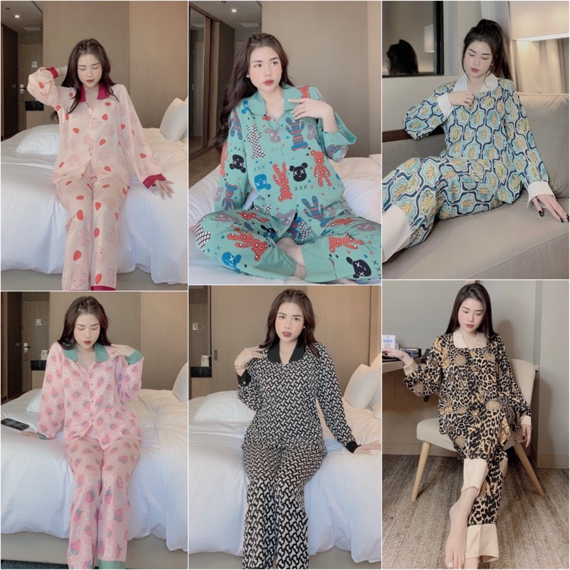 [MẪU HOT] Bộ Đồ Ngủ Pijama 💖 Bộ Lụa Tay Dài Tiểu Thư Cao Cấp [Ảnh Thật] [Siêu Đẹp]