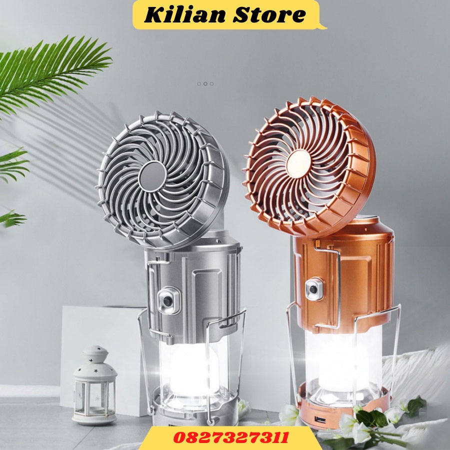 Đèn bão Đèn Pin kèm quạt Camping 3 in 1 Lượng Mặt Trời, Kèm Sạc Dự Phòng Có Quạt Du Lịch Đi Câu Cá Cắm Trại Picnic